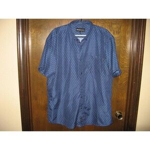 Mens Molokai Surf Co, Blue Geometric Arrow Pattern Button Front Shirt Size XXL